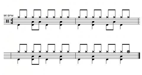 Achtelgroove mit vorgezogener Snare